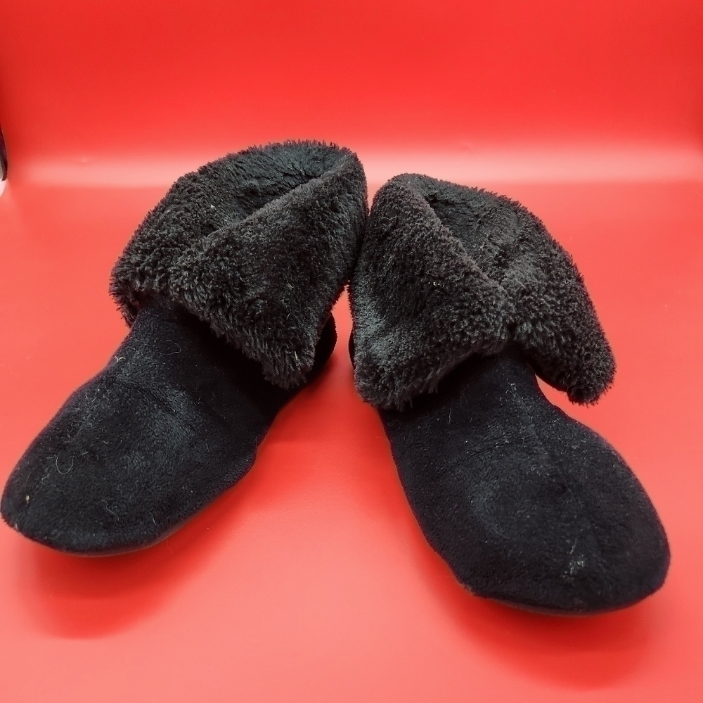 Charter Club Black Soft Slipper Boots Small 5-6